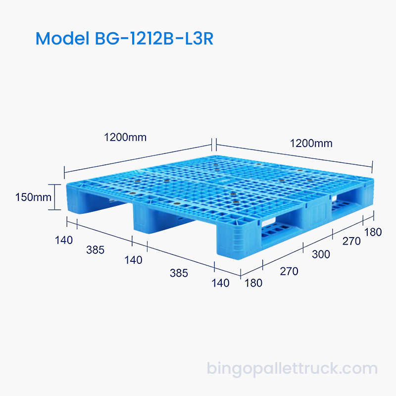 Pallet Saiz Seragam 1200x1200mm dengan Bar Keluli Sesuai untuk Sistem Gudang Automatik