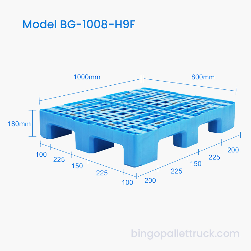 Pallet Plastik Tugas Berat 1000x800mm Berkapasiti Tinggi untuk Logistik Perindustrian