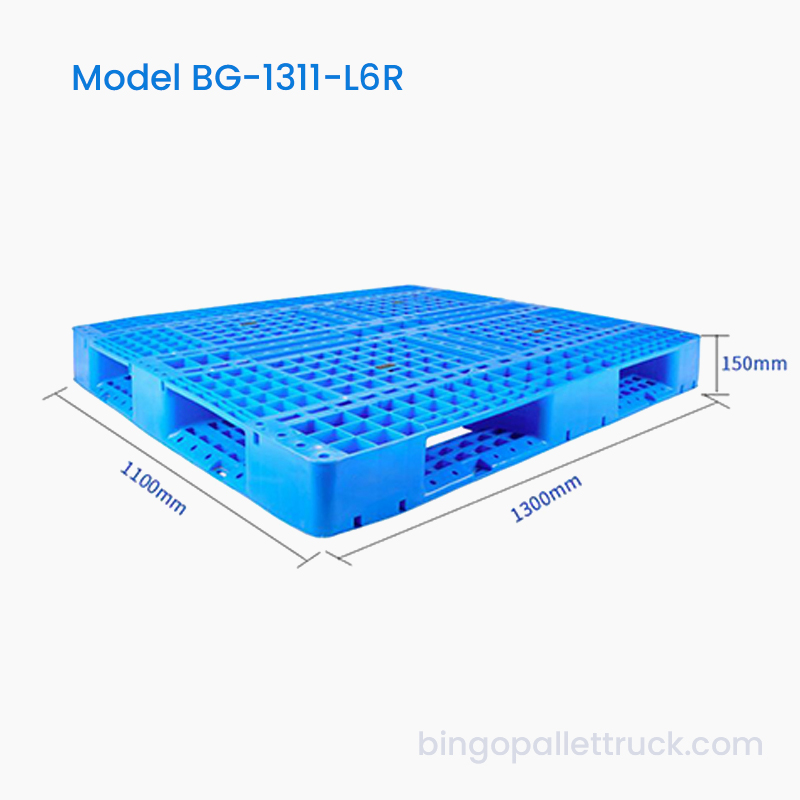 Pallet Plastik 1300x1100mm Tahan Hentaman Dibina untuk Pengendalian Gudang yang Kasar