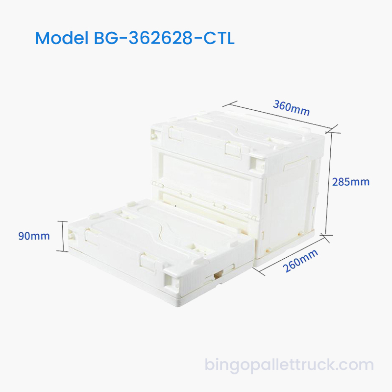 Tote Plastik Boleh Dilipat 20L dengan Penutup untuk Penyimpanan Makanan