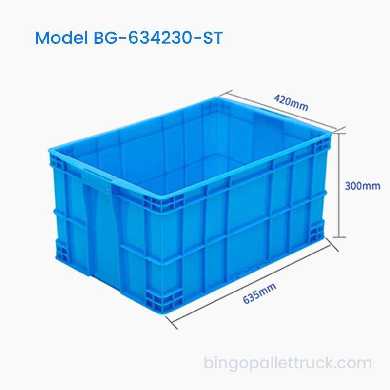 Tong Tote Plastik Boleh Bertindan 65L Tong Simpanan Industri HDPE