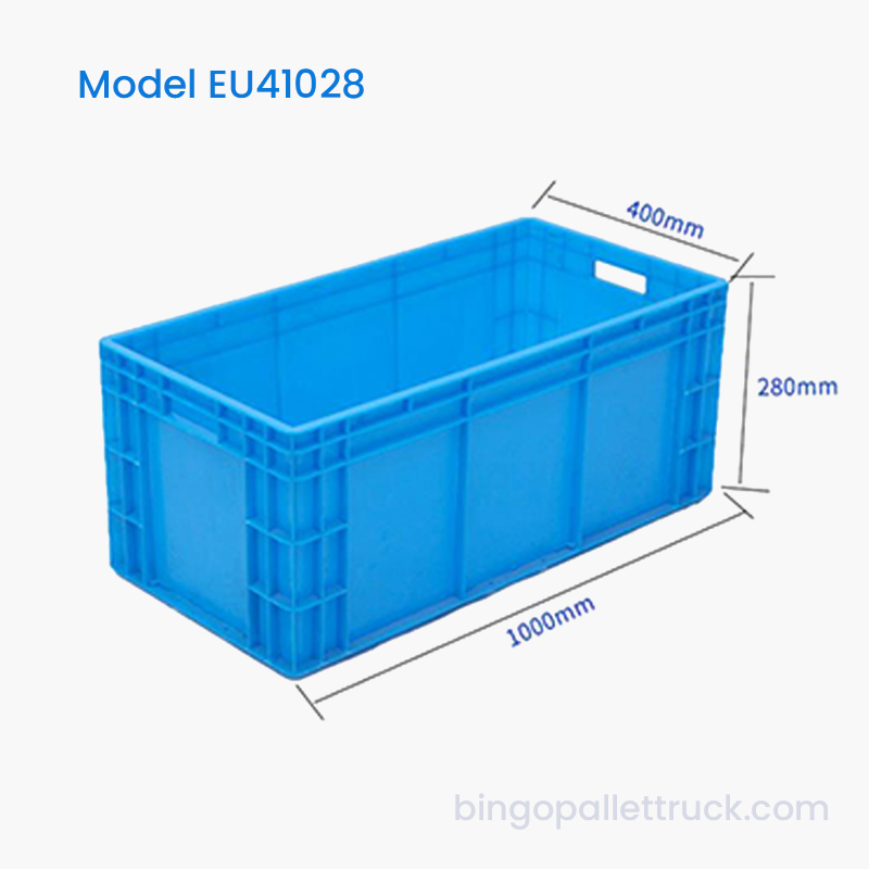 Kotak Tote Plastik EU Stackable 94L Stackable untuk Kegunaan Logistik Berat