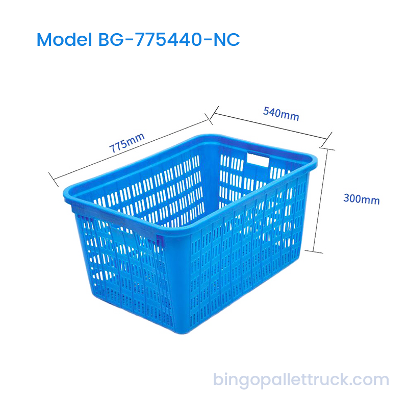 144L HDPE Nestable Plastic Crate Menghasilkan Bakul untuk Buah Pasar Raya