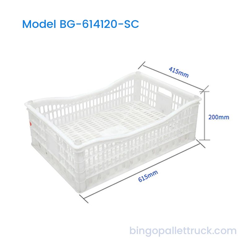 33L Plastic Crate Vented Plastic Basket untuk Anggur Segar