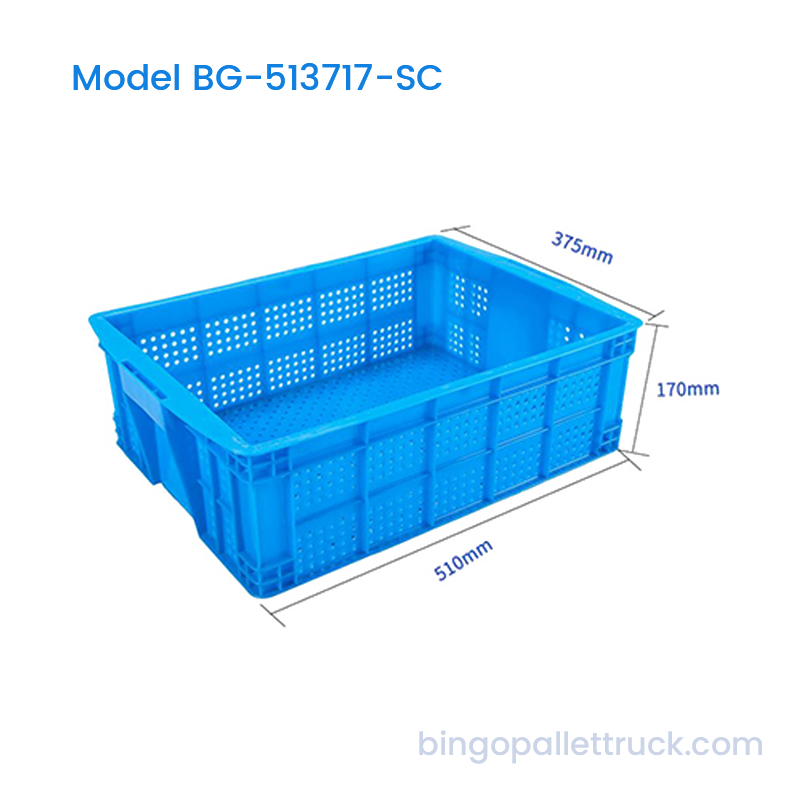 Peti Logistik HDPE Lubang Bulat 26L untuk Sayuran