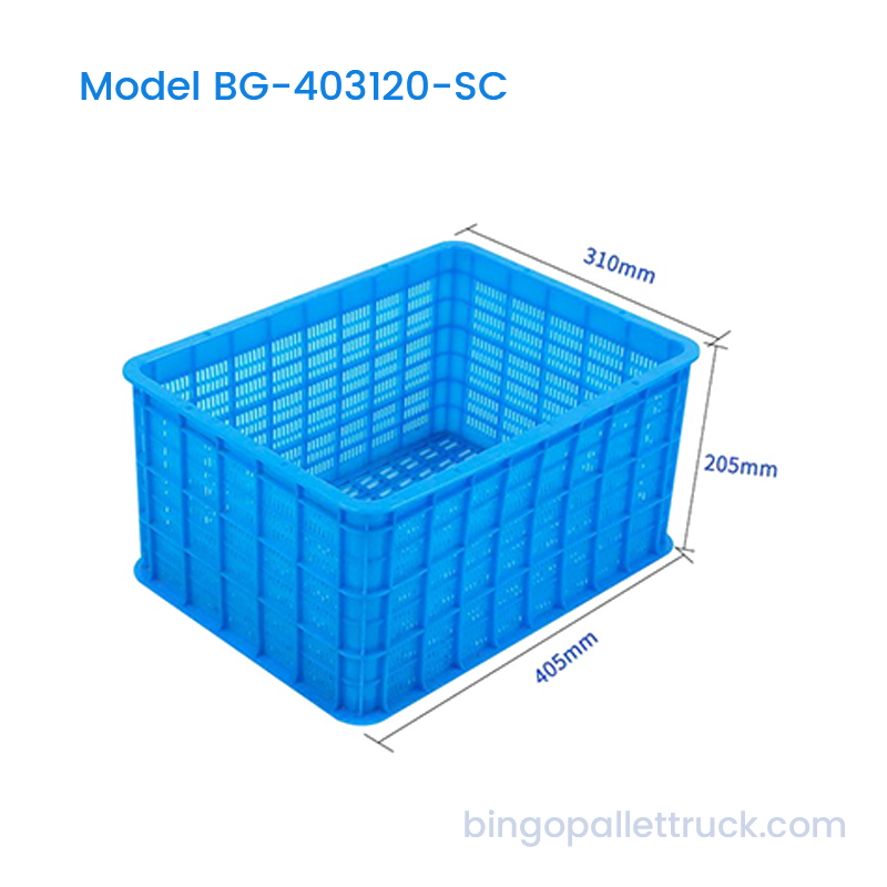 Peti HDPE Ringan 21L Boleh Bertindan untuk Buah-buahan dan Sayur-sayuran