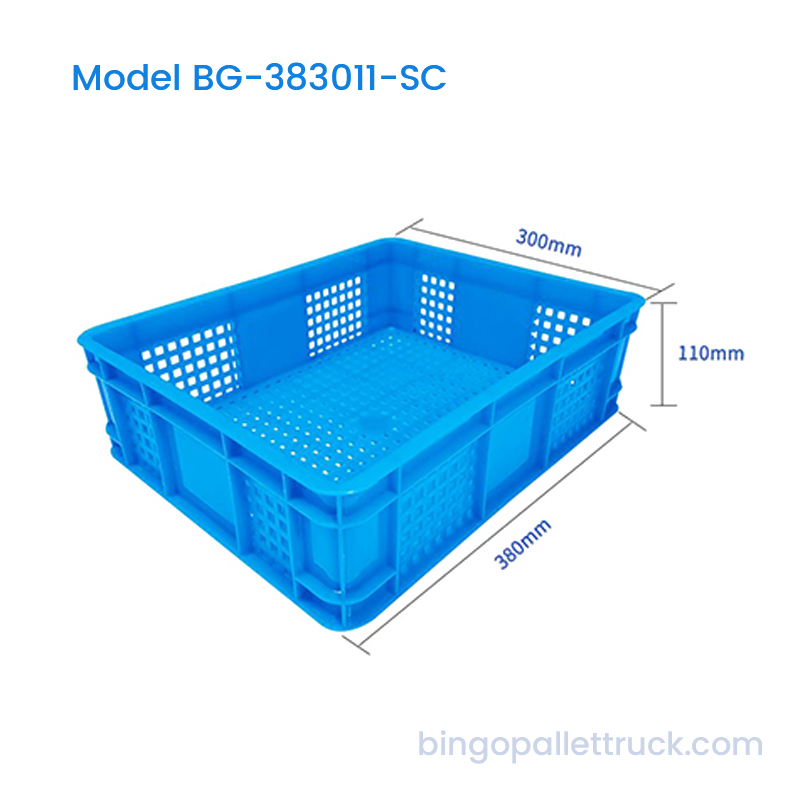 Peti HDPE Boleh Tindan Ringan 10L untuk Buah-buahan dan Beri Kecil