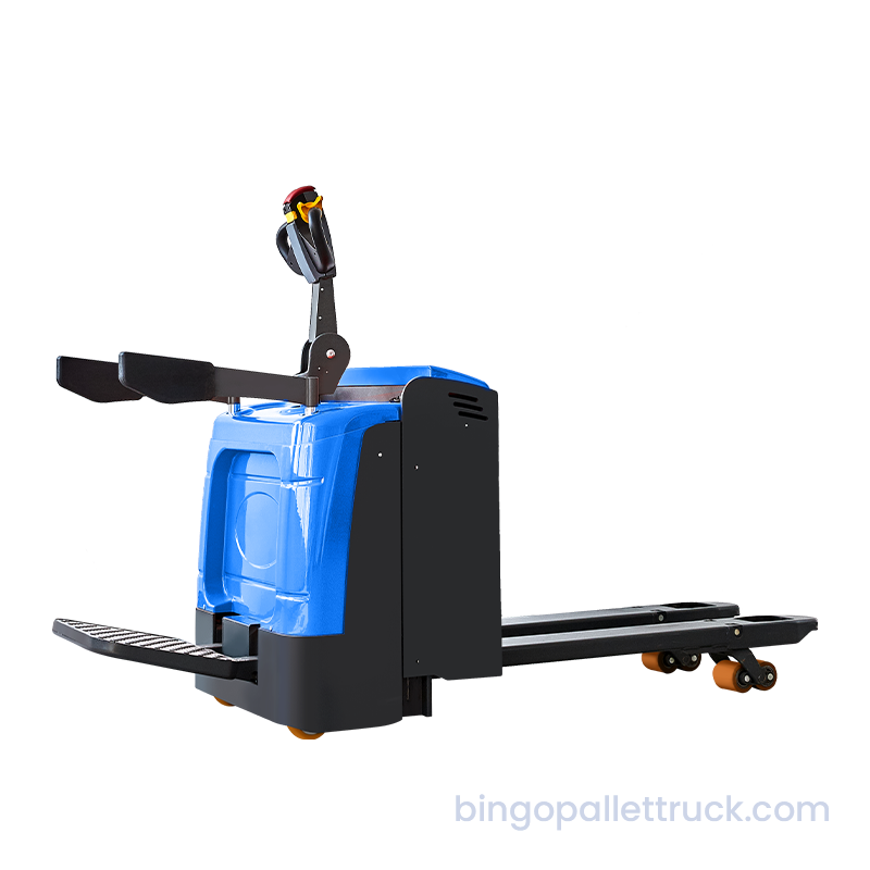 2000kg EPS Electric Stand Type Pallet Truck untuk Logistik